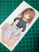 ガール　美少女　ピースサイン　ステッカー　転写シール_画像3