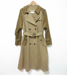 未使用品 19AW Ray BEAMS レイビームス コーデュロイ キリカエ ロング トレンチコート 63-19-0205-690 サイズF ベージュ×ブラウン