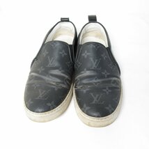 Louis Vuitton ルイヴィトン モノグラムエクリプス レザー ローカット スニーカー スリッポン 約25.5～26cm相当 黒 ブラック 054_画像2