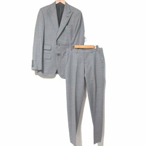  beautiful goods GUCCI Gucci stripe pattern single suit setup tailored jacket + slacks pants 44R ash gray C0505