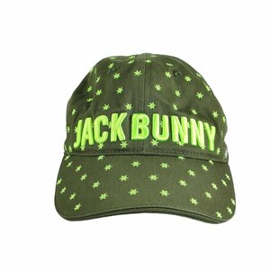 新品 未使用 JACK BUNNY PEARLY GATES ジャックバニー パーリーゲイツ 星 スター柄 キャップ 帽子 F 緑 グリーン J0502