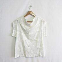 美品 YVES SAINT LAURENT イヴサンローラン ドレープネック 半袖 Tシャツ カットソー 36 ホワイト 白_画像3