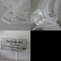 美品 YVES SAINT LAURENT イヴサンローラン ドレープネック 半袖 Tシャツ カットソー 36 ホワイト 白_画像8