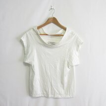 美品 YVES SAINT LAURENT イヴサンローラン ドレープネック 半袖 Tシャツ カットソー 36 ホワイト 白_画像2