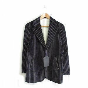 未使用 20AW Needles ニードルズ ニードルス 2B Jacket Stripe Velveteen ストライプ柄 ベロア 2B テーラードジャケット HM099 XS ネイビー