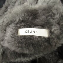 美品 CELINE セリーヌ フィービー期 ムートンファー リバーシブル ノースリーブコート ロングベスト ジレ サイズ34 グレー_画像9