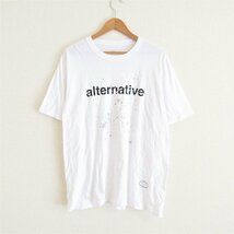 美品 TANG TANG タンタン ALTERNATIVE ペイント加工 クルーネック 半袖 Tシャツ カットソー XL ホワイト_画像1