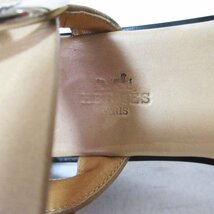 美品 HERMES エルメス レザー アンクルストラップ サンダル サイズ37 約23.5cm ベージュ_画像4