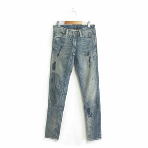 良品 DENIM＆SUPPLY デニム＆サプライ ラルフローレン ダメージ加工 ストレッチ スキニー ジーンズ デニムパンツ 25/32 インディゴブルー