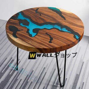 超美品★円形テーブル 机 リバーテーブル 川の流れ ウッド リバー テーブル くるみの木 コーヒーテーブル