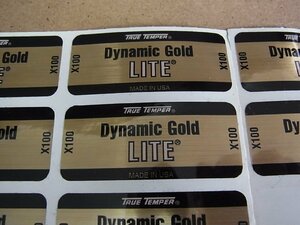 【未使用】 ダイナミックゴールド ライト シャフトラベル （シール） 8枚セット　Dynamic Gold LITE X100