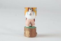 戦前 彩色木彫人形 薪を背負う老人 郷土玩具 農民美術 民芸 伝統工芸 風俗人形 置物_画像1