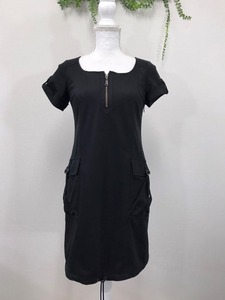 1268 lady's [ Pinky&Dianne ] short sleeves One-piece hem cord attaching size :38 color : black 