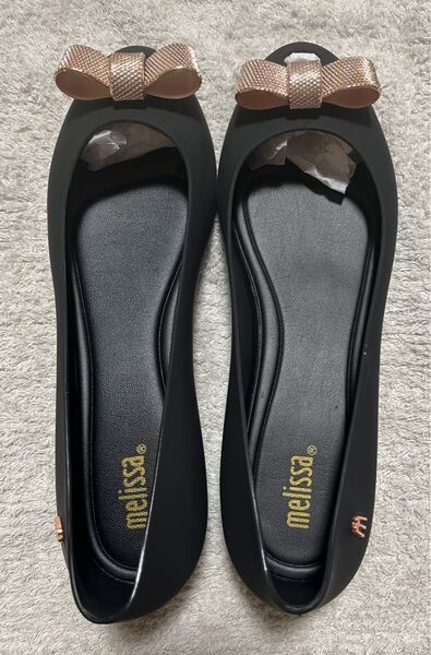 Melissa ラバーシューズ ブラック マット ピンク メタル USA8 EUR39 JPN25cm(24.5cm) レイン