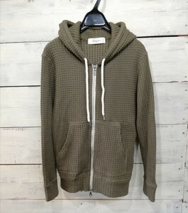 SEA GREEN シーグリーン ビッグワッフル パーカー BIG WAFFLE HOODIE フルジップ オニワッフル 01 カーキ系 ストレッチ