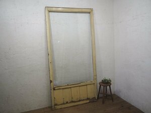 taK0734*(4)[H206,5cm×W103cm]* Vintage * большой стекло. старый дерево рамка-оправа раздвижная дверь * очень большой большой двери волна стекло дверь retro античный M сосна 
