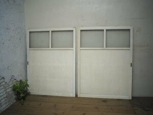 taK0896*(1)[H119,5cm×W89,5cm]×2 sheets * Vintage * taste ... exist old tree frame glass door * old fittings sliding door window glass reform retro K under 