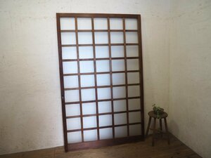 taK0873*[H180,5cm×W113,5cm]*.. design. large wooden sliding door * old fittings glass door entranceway door old Japanese-style house block house Cafe retro Vintage M pine 