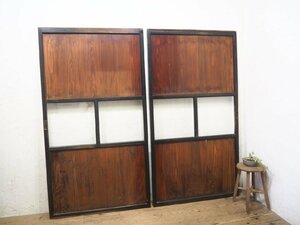 taK0659*(2)[H176,5cm×W96cm]×2 sheets * antique * width. large wooden sliding door * fittings glass door wooden door obi door sash old Japanese-style house peace . retro L pine 