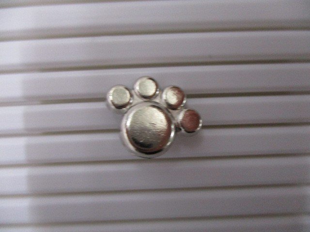 Leather craft design rivets, paw prints, silver, 12 x 15 mm, set of 10, original, handmade, accessory material, see photo for details, DEK-39~41, Handcraft, Handicrafts, Leather Craft, material