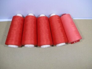  craft sewing brand Span sewing-cotton red red series all sorts color 5 pcs set #60 60 number 284 as good as new used beautiful beautiful goods photograph details reference ITO-508