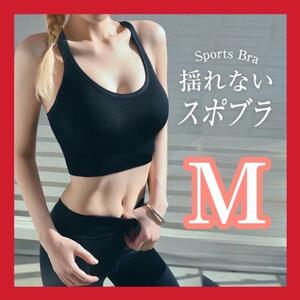 スポーツブラ ヨガウェア フィットネスウェア ノンワイヤー 姿勢矯正 ブラックM nb