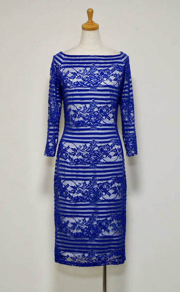 TADASHI SHOJI　タダシショージ　ROYAL BLUE & IVORY　ワンピース　「８ 」/ １１−１３号程度