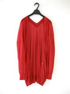 * Aerio paul (pole) heliopole* cardigan * long sleeve *RED*38* long height * cotton .* thin *V neck *.... style 