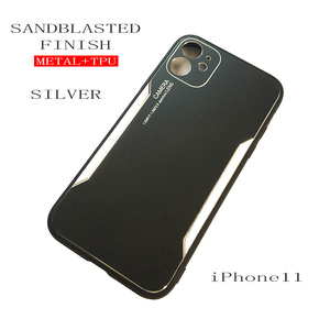 iPhone 11 6.1インチ メタル+TPU シルバー 耐衝撃 指紋抑制 CNC加工 アイフォン11ケース 送料無料