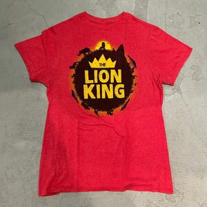 ディズニー ライオンキング Disney The Lion King ビンテージ 90s 00s キャラクター Tシャツ M程USA古着 ムファサ 赤 ムービー シンバ