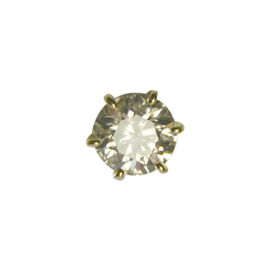 ダイヤモンド ピアス 一粒 2.0カラット ゴールド 鑑定書付 2.128ct Fカラー SI2クラス 3EXカット CGL