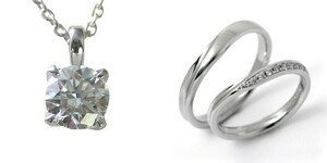 ダイヤモンド ネックレス 婚約 結婚指輪 3セット 安い プラチナ 0.5カラット 鑑定書付 0.535ct Gカラー VS2クラス 3EXカット H&C CGL