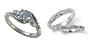 婚約指輪 安い 結婚指輪 セットリングダイヤモンド プラチナ 0.3カラット 鑑定書付 0.303ct Fカラー VVS1クラス 3EXカット H&C CGL