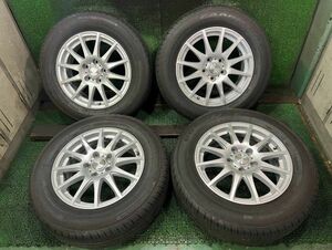 グッドイヤー　EFFICIENT-GRIP　215/65R16　アルミホイール付き　4本　6.5J　ET45/5H　114.3　溝あり　サマータイヤ　