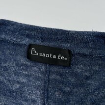 麻素材◆santa fe サンタフェ リネン カーディガン サマー ジャケット 46 /メンズ/日本製/ネイビー系/薄手_画像3