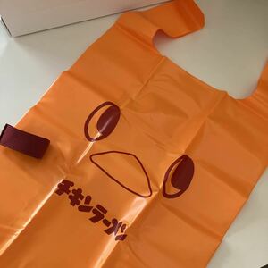 チキンラーメン　◆　ひよこちゃん　オリジナル　エコバッグ　オレンジ色　非売品　日清フード　材質：EVA樹脂