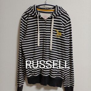 【即日発送】美品。男女兼用。RUSSELL ジップアップパーカー