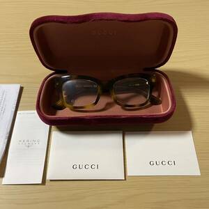 グッチ（GUCCI） ブラウンインターロッキングGGロゴデザインメガネ　眼鏡　メガネフレーム 新品　未使用　タグ付き　箱付き