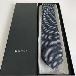 グッチ（GUCCI） ネイビー緑紫インターロッキングGGロゴネクタイ