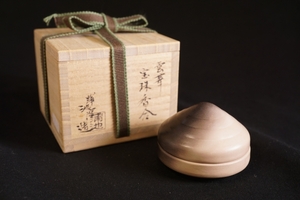 蒲池窯 内金 雲華 宝珠 香合 h35◆共箱/茶道具/古美術/時代品/0000