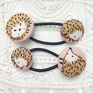 ハンドメイド くるみボタン ヘアゴム