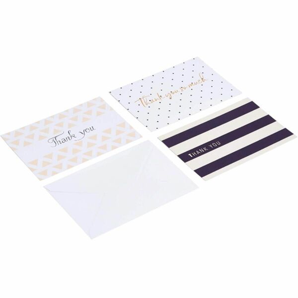 X4 サンキューカード カードと封筒 水玉模様/ストライプ 48