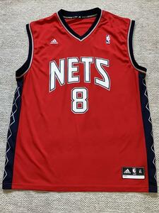 【美品】 NETS デロン・ウィリアムス NBA ニュージャージー・ネッツ　adidas アディダス ユニフォーム ジャージ バスケ XL　美品　白