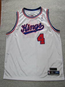 美品！ NBA KINGS クリス・ウェバー WEBBER #4 ★ サクラメント・キングス reebok リーボック製 ユニフォーム バスケ ジャージ シャツ XL