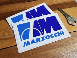 ≪即納 送料無料≫ Marzocchi Motorcycle Blue マルゾッキ 75mm 2枚セット ステッカー シール
