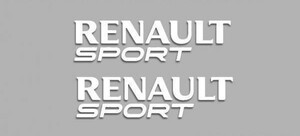 送料無料 海外 ◇ ルノー RENAULT F1 White 200mm 2枚セット カッティング ステッカー シール