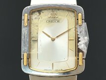 SEIKO クレドール 18KT 2F70-5590 クォーツ 腕時計 ボーイズ 文字盤シルバー 稼働品 中古【MA060018】_画像3