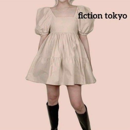 fiction tokyo パフスリーブ　バックリボン　チュニック