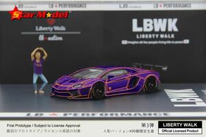 1/64 Star Model Liberty Walk Aventador ランボルギーニ　アヴェンタドール　LP700-4 LBWK 2.0 Tron purple 紫　フィギュア付き