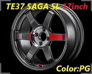 【展示品に付き在庫あり】Volk Racing TE37 SAGA SL SIZE:7.5J-17 +31(F3) PCD:100-4H Color:PG ホイール4本セット